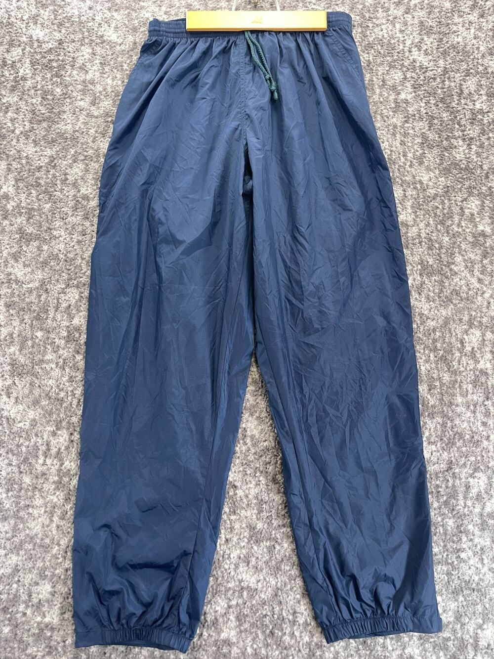Vintage LL Bean Blue Menโs L Packable Pants Rain Wind Hiking Skiing Performance